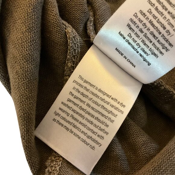 Poetry Brown Hemp-Cotton Blend 3/4 Sleeve High-Low Top Womens Size  US 12 Boxy L - Picture 5 of 9